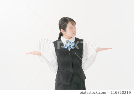 A woman in uniform doing a recommended pose A woman in uniform doing a recommended pose 116810219