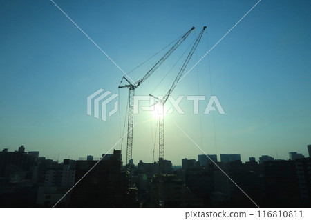 High-rise apartment building construction site 116810811