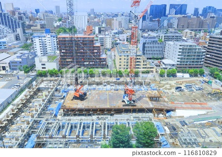 High-rise apartment building construction site 116810829