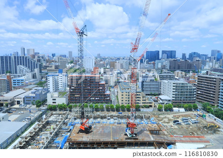 High-rise apartment building construction site 116810830