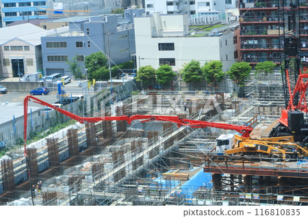 High-rise apartment building construction site 116810835