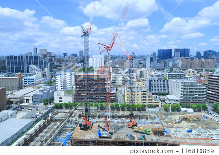High-rise apartment building construction site 116810839