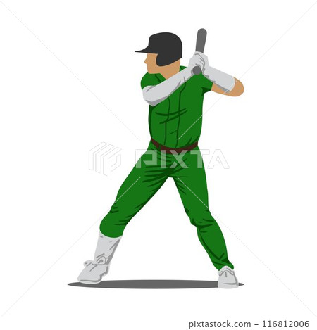 baseball player flat design illustration 116812006