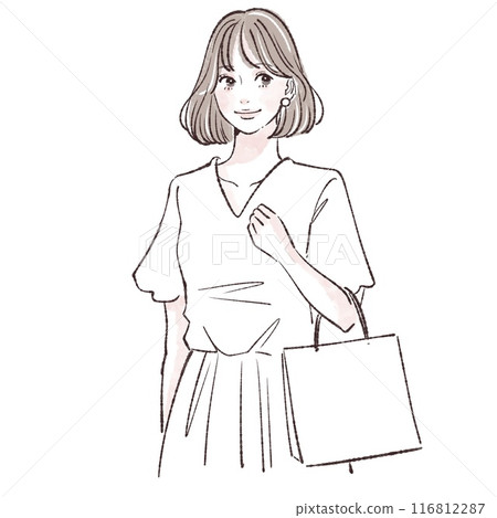 Illustration material of women and girls 116812287