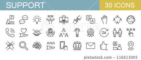 客戶服務支援圖標集 客戶服務支援圖標集 116813005