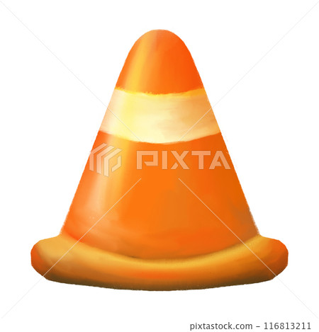 Cartoon orange traffic cone isolated illustration Cartoon orange traffic cone isolated illustration 116813211
