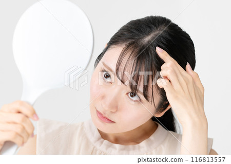 Women who care about hair 116813557