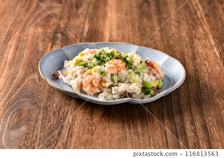 Edamame and Seafood Butter Pilaf Edamame and Seafood Butter Pilaf 116813563