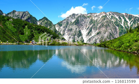 八方池倒映北阿爾卑斯山的壯麗景色 八方池倒映北阿爾卑斯山的壯麗景色 116813599