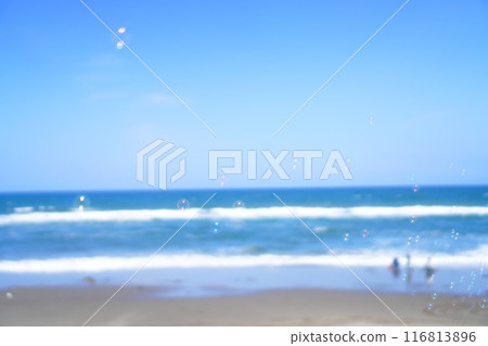 Soap bubbles floating in the sea Soap bubbles floating in the sea 116813896