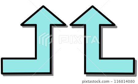 90 degree bend arrow (light blue set) (line drawing, with shadow) 90 degree bend arrow (light blue set) (line drawing, with shadow) 116814080