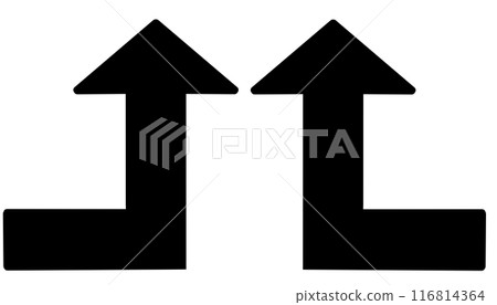 90 degree bend arrow (black set) 116814364