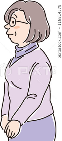 各年齡層人群_側身_正常表情_中老年女性_50歲_60歲 116814379