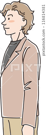 People of various ages_sideways_normal facial expressions_men_20s_30s 116814381