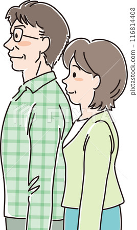 People of various ages_sideways_normal facial expressions_middle-aged couple People of various ages_sideways_normal facial expressions_middle-aged couple 116814408