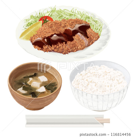 Tonkatsu set meal (with sauce) 116814456