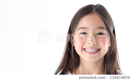 Girl with orthodontic appliance Girl with orthodontic appliance 116814659