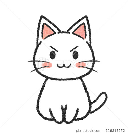 Sitting cat (white cat) 116815252