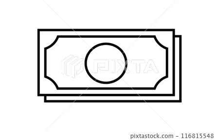 Money/bills line drawing illustration Money/bills line drawing illustration 116815548