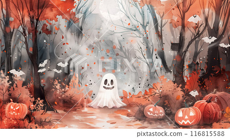 恐怖，萬聖節插畫，背景 116815588