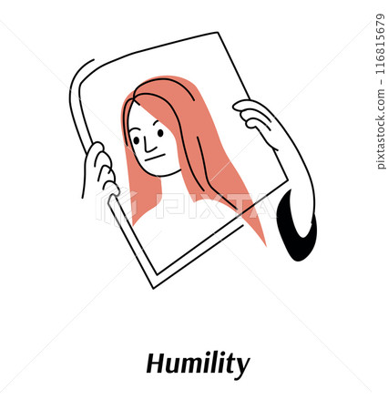 Illustration of humility concept in a modern 116815679