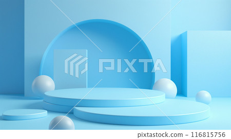 Blue Abstract 3D Background 116815756