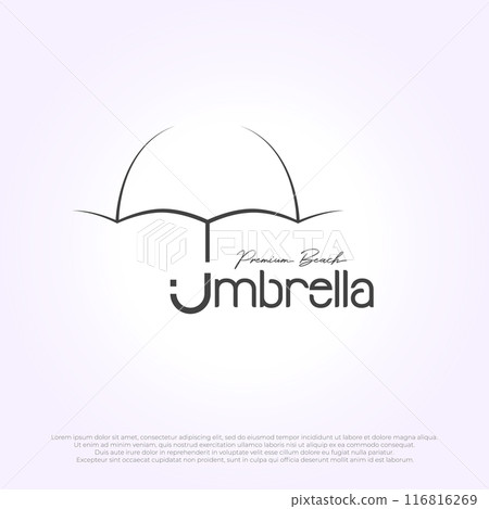 minimalist line art umbrella logo with letter J. illustration design of letter j parasol vector minimalist line art umbrella logo with letter J. illustration design of letter j parasol vector 116816269