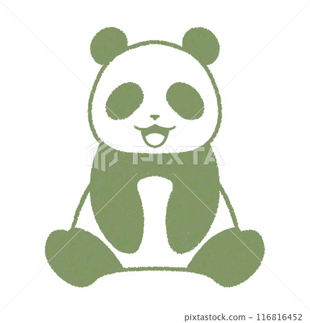 坐著微笑的熊貓(綠色) 坐著微笑的熊貓(綠色) 116816452