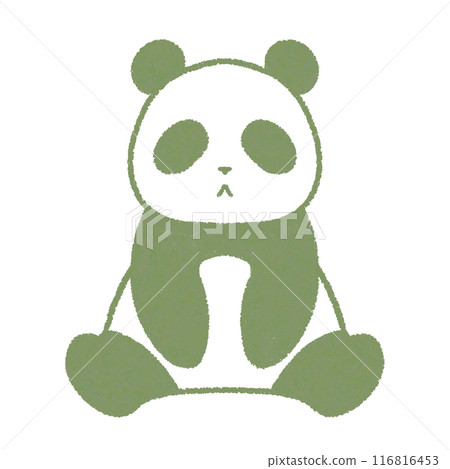 坐著的假臉熊貓(綠色) 坐著的假臉熊貓(綠色) 116816453