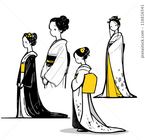 一個和服女人的簡單插圖 116816541