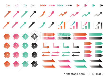 Arrows and icon sets for business use_Feminine colors 116816839