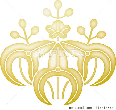 Family crest: Varied sedge and paulownia [gold] 116817332