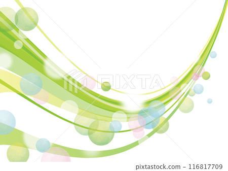 Watercolor style: Fluffy green lines and polka dots 1 116817709