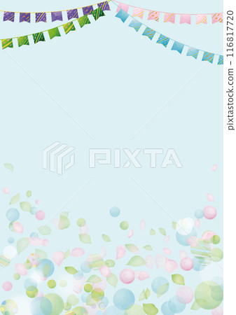 Watercolor girly dot and garland frame 3 vertical 116817720