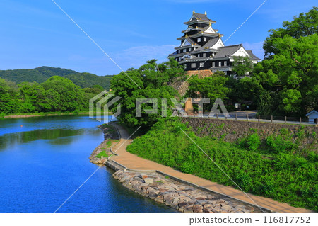 [岡山縣] 晴天的岡山城和旭川（令和大整修後） 116817752