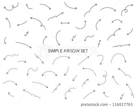 Simple arrow vector illustration set icon arrow dotted line handwritten Simple arrow vector illustration set icon arrow dotted line handwritten 116817763
