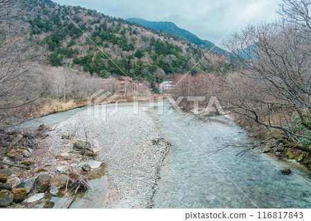 Scene of Kamikochi National Park, Hotaka mountain and Azusa river, Nagano Prefecture, Japan. Landmark for tourists attraction. Japan Travel, Destination and Vacation concept Scene of Kamikochi National Park, Hotaka mountain and Azusa river, Nagano Prefecture, Japan. Landmark for tourists attraction. Japan Travel, Destination and Vacation concept 116817843