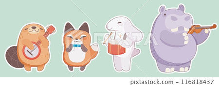 Cute childish animal music band. 116818437