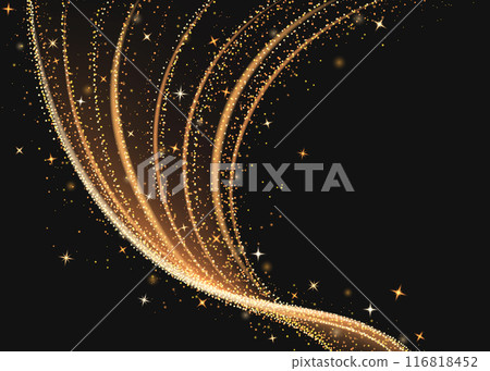Magic gold glitter dust and star light wave vector Magic gold glitter dust and star light wave vector 116818452