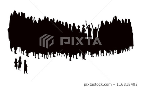 Vector drawing. Big crowd of people 116818492