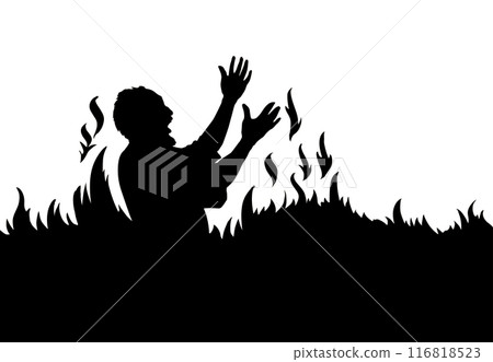 Vector drawing. Man in the hell Vector drawing. Man in the hell 116818523