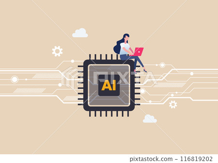 People working with ai artificial intelligence technology. 116819202