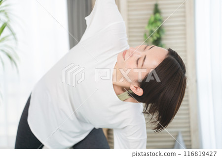 Young woman doing yoga poses Beauty image Young woman doing yoga poses Beauty image 116819427