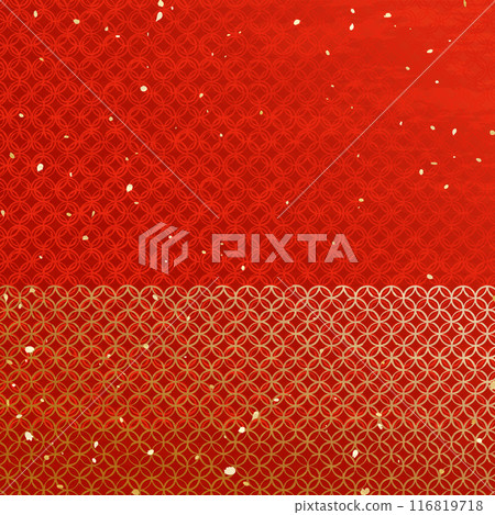 以日本傳統圖案排列的日本現代插畫背景素材 以日本傳統圖案排列的日本現代插畫背景素材 116819718