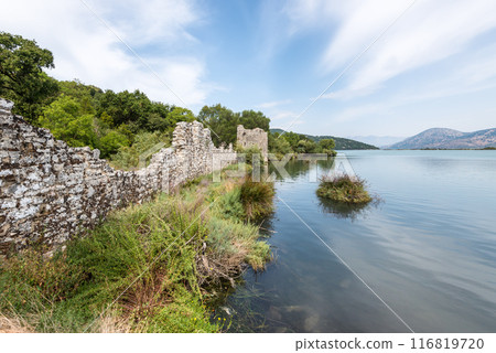 Butrint lake salt lagoon in Albania Butrint lake salt lagoon in Albania 116819720