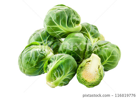 Fresh Brussels sprouts isolated a white background. 116819776
