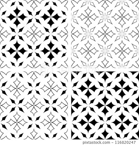 Set of  Seamless Patterns with Cross Shape Elements. 116820247