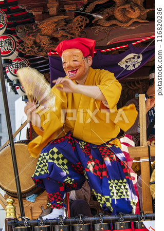 Tokyo Hachioji Festival: Float crossing, Ibayashi and Hyottoko dance, one of the biggest float festivals in the Kanto region 116820286