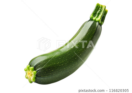 Green crookneck zucchini isolated on a white background. 116820305