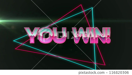 Image of you win text over light spot 116820306
